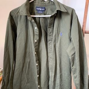 Ralph Lauren: Army green, button down dress shirt